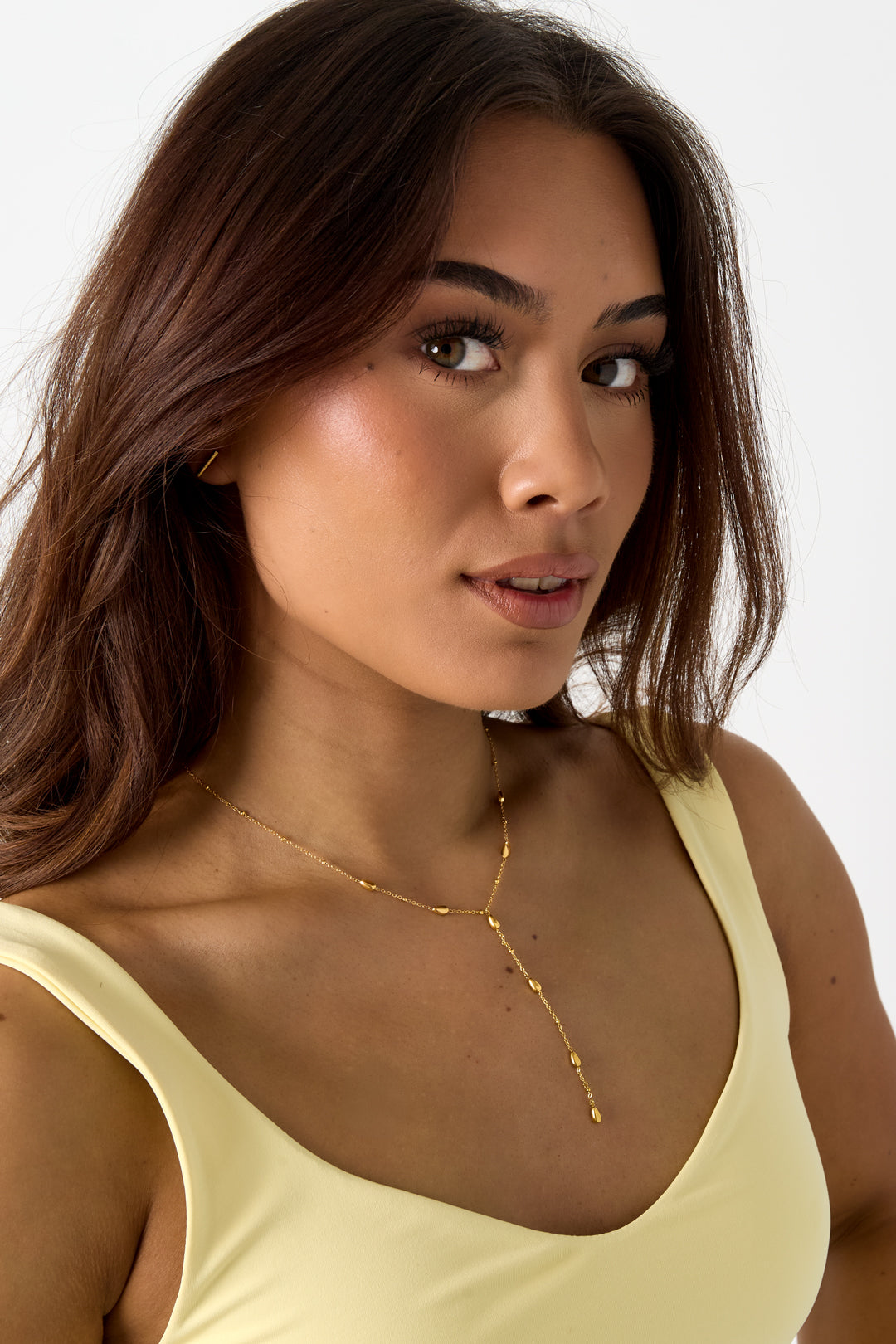 Y-shaped necklace with stones Secondary product image