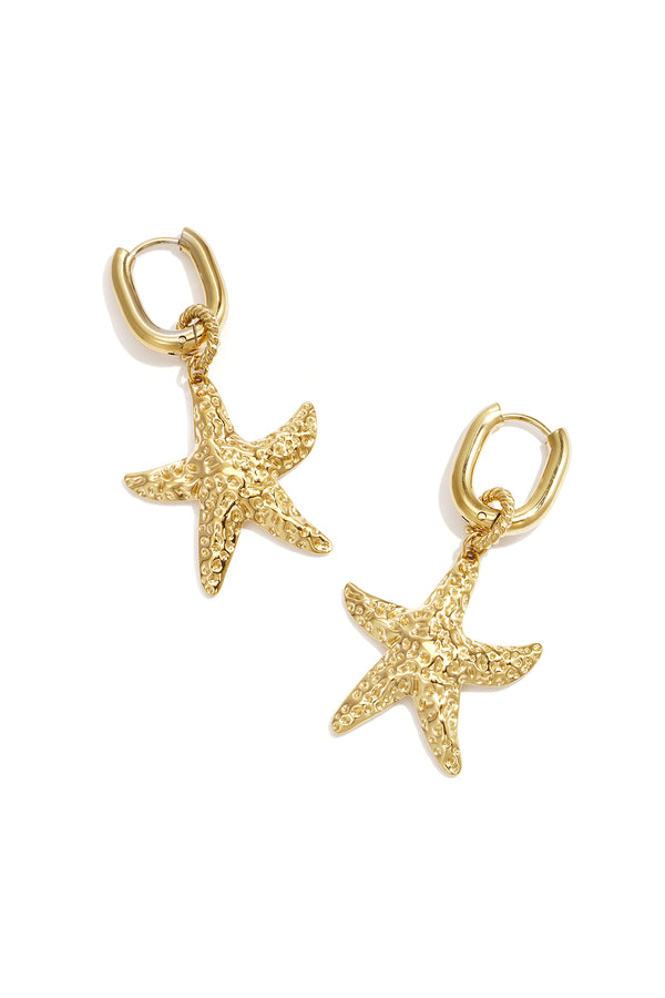 Elegant Starfish Drop Earrings for Women, Silver & Gold