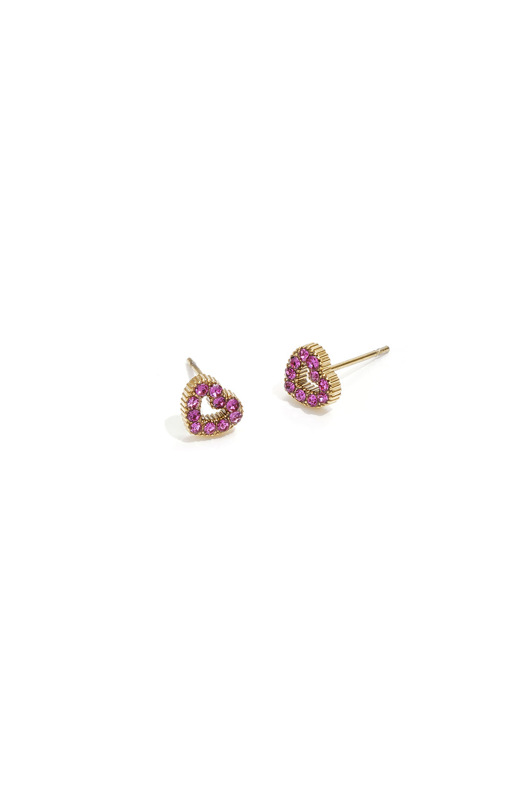 Elegant Heart Shaped Rhinestone Stud Earrings