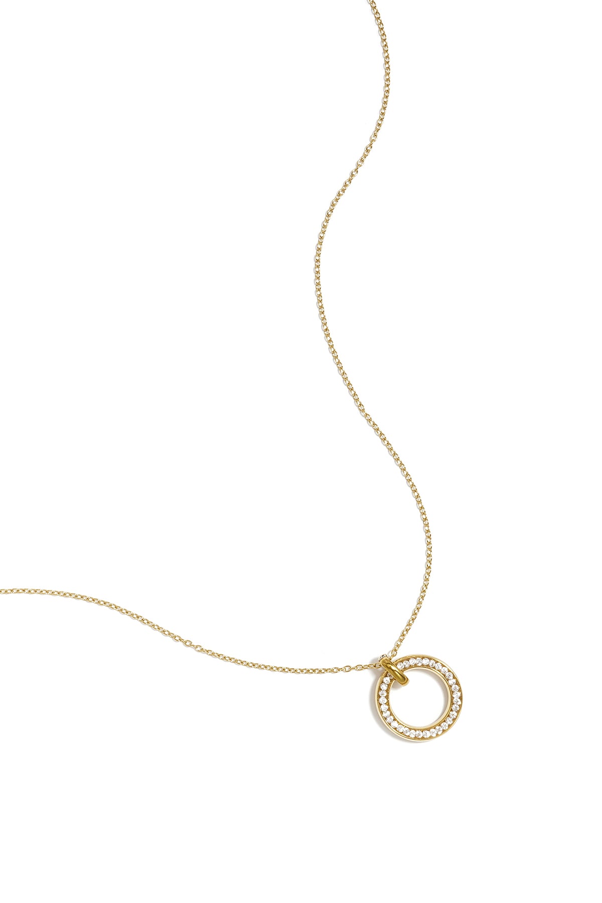 Elegant Circle Pendant Necklace in Silver & Gold Main product image