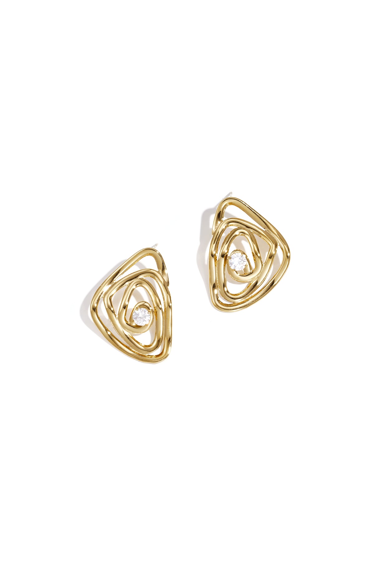 Stylish Gold Triangle Stud Earrings for Everyday Wear Main product image
