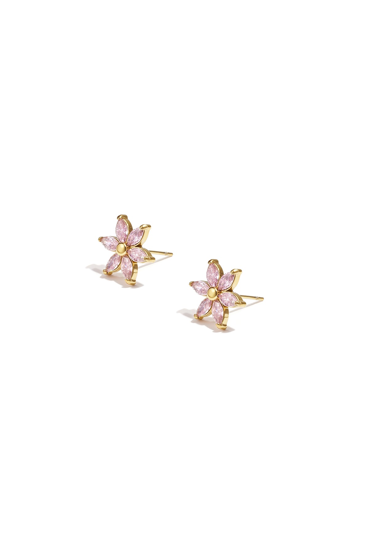 Elegant Pink Flower Stud Earrings for Women Main product image