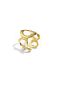 Elegant Adjustable Circle Statement Ring - Silver & Gold