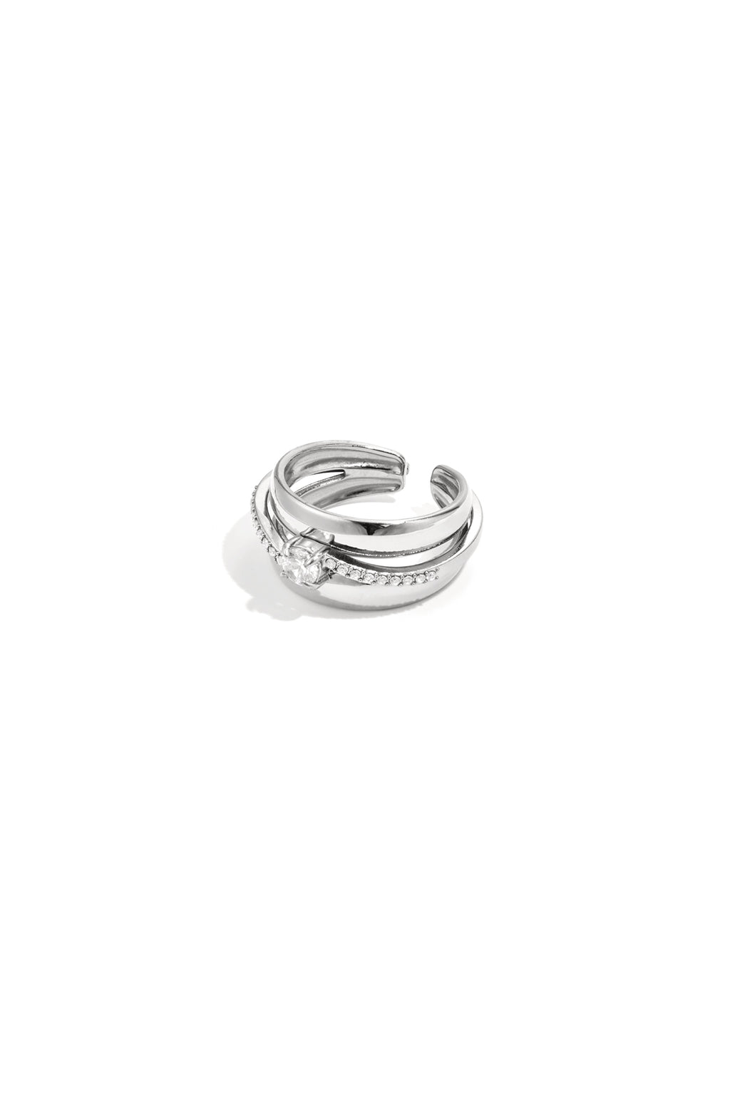 Elegant Irregular Rhinestone Ring - Adjustable & Luxurious