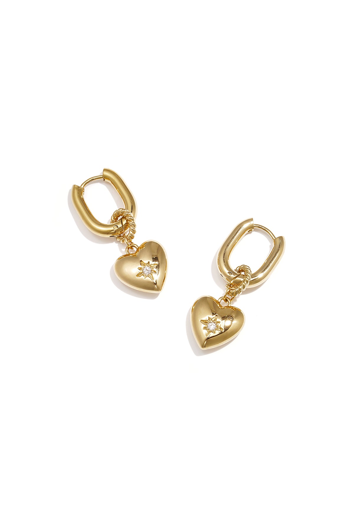 Elegant Heart-Shaped Drop Earrings for Everyday Glam Imagen principal del producto