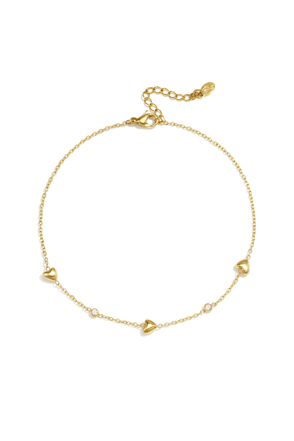 Heart-shaped anklets