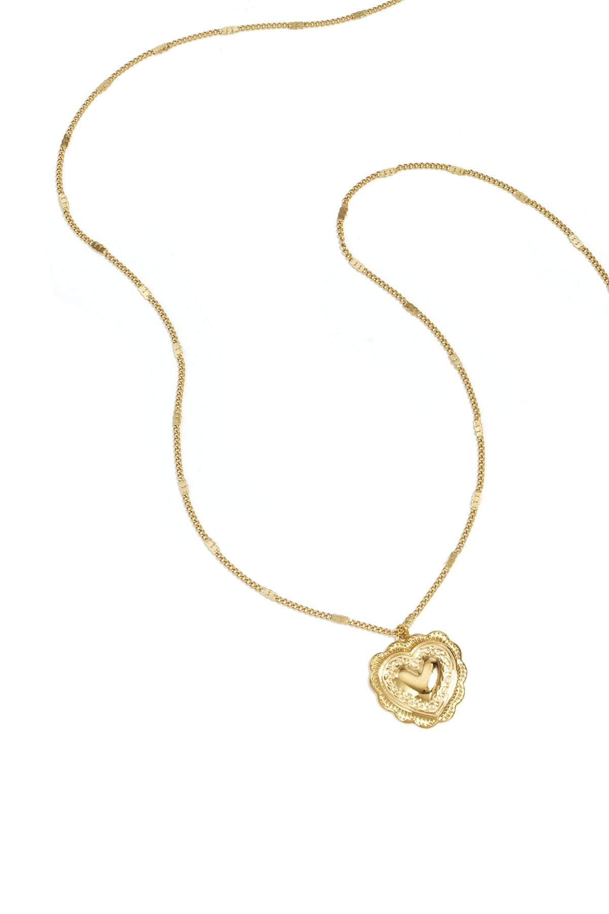 Necklace with flat details and large pendant. Main product image