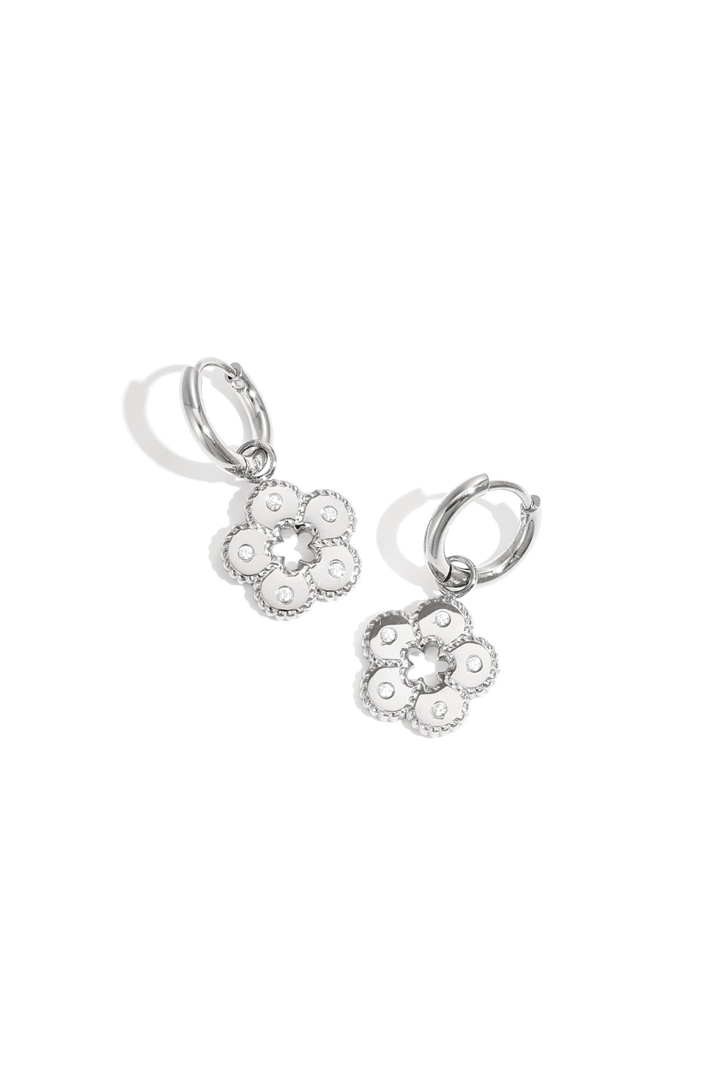 Elegant Flower Drop Earrings for Women - Silver & Gold