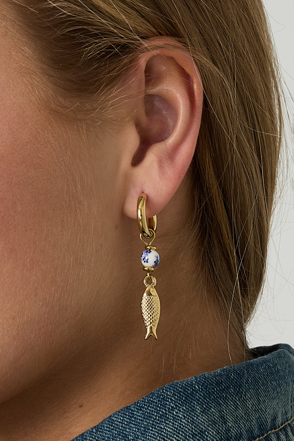 Stylish Gold Fish Dangle Earrings for Spring/Summer