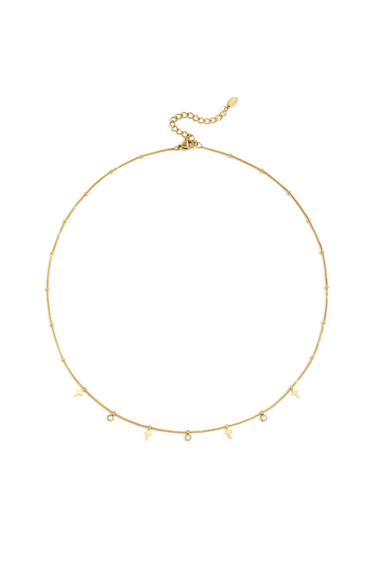 Collares de cadena de acero inoxidable con forma de cruz, estilo casual, diario, serie sencilla, joyería para mujer. Imagen principal del producto