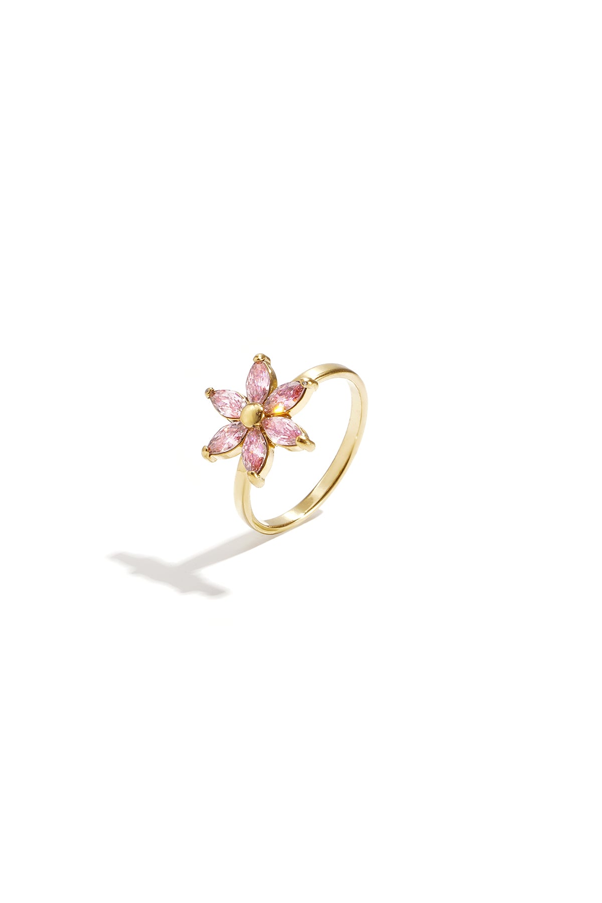 Elegant Pink Flower Statement Ring for Summer Imagen principal del producto