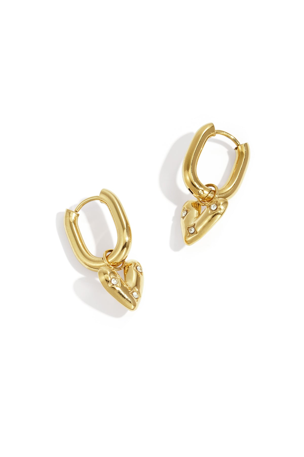 Elegant Heart-Shaped Drop Earrings for Daily Wear Imagen principal del producto