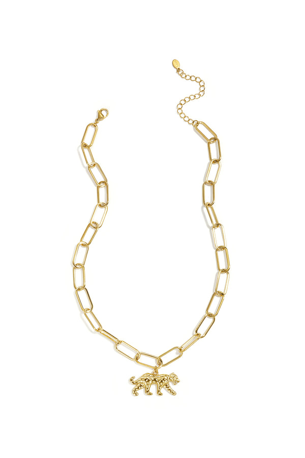 Elegant Animal Pendant Necklace in Silver and Gold
