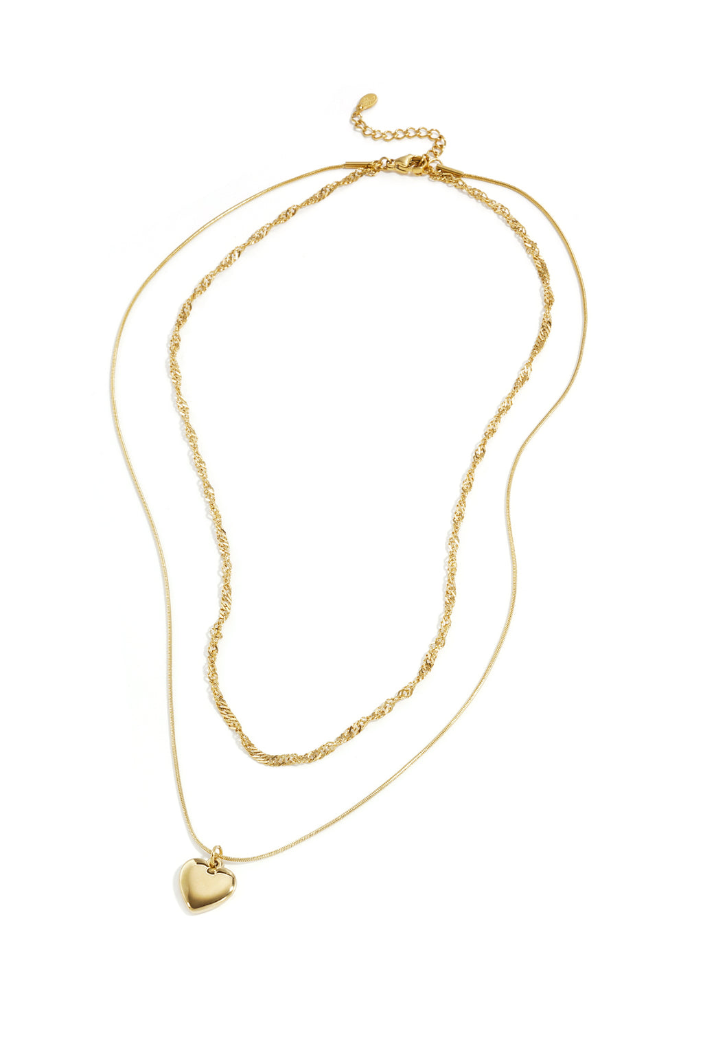 Collar en capas con dije de corazón