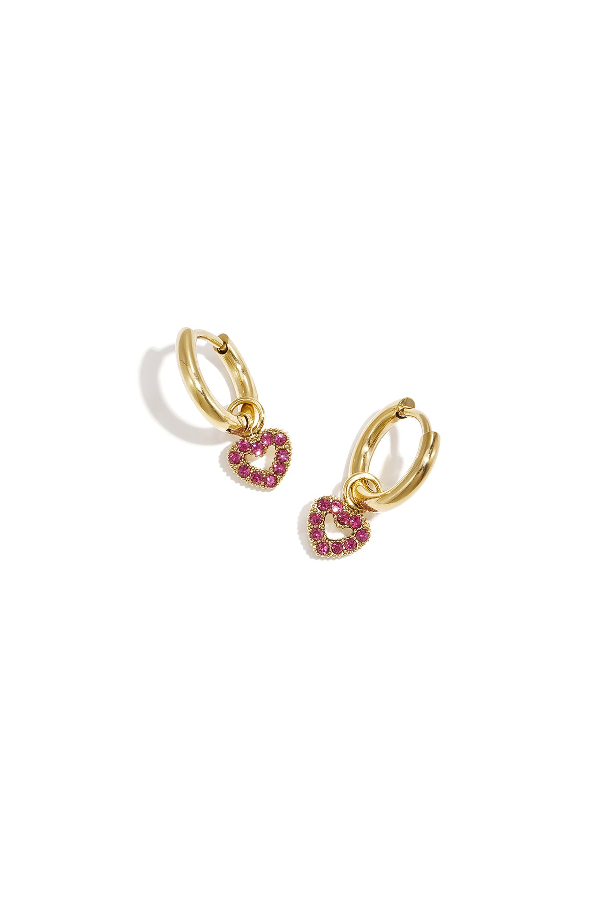 Chic Heart-Shaped Rhinestone Drop Earrings for Spring Main product image