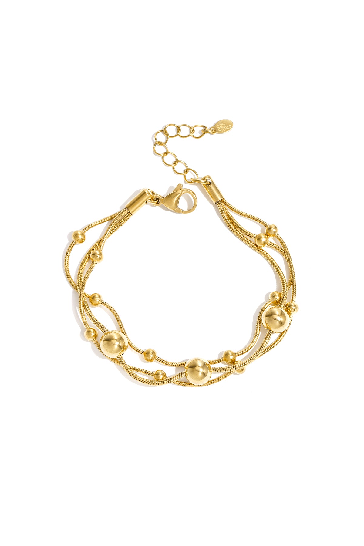 Elegant Multi-Layered Chain Bracelet - Silver & Gold Main product image