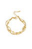 Elegant Multi-Layered Chain Bracelet - Silver & Gold