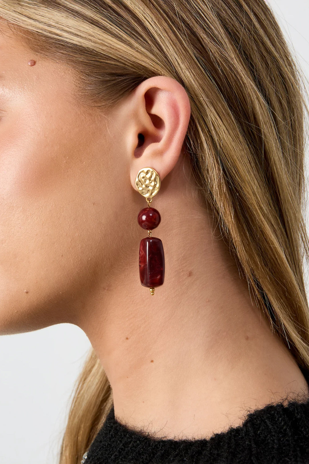Pendientes colgantes d con cuentas