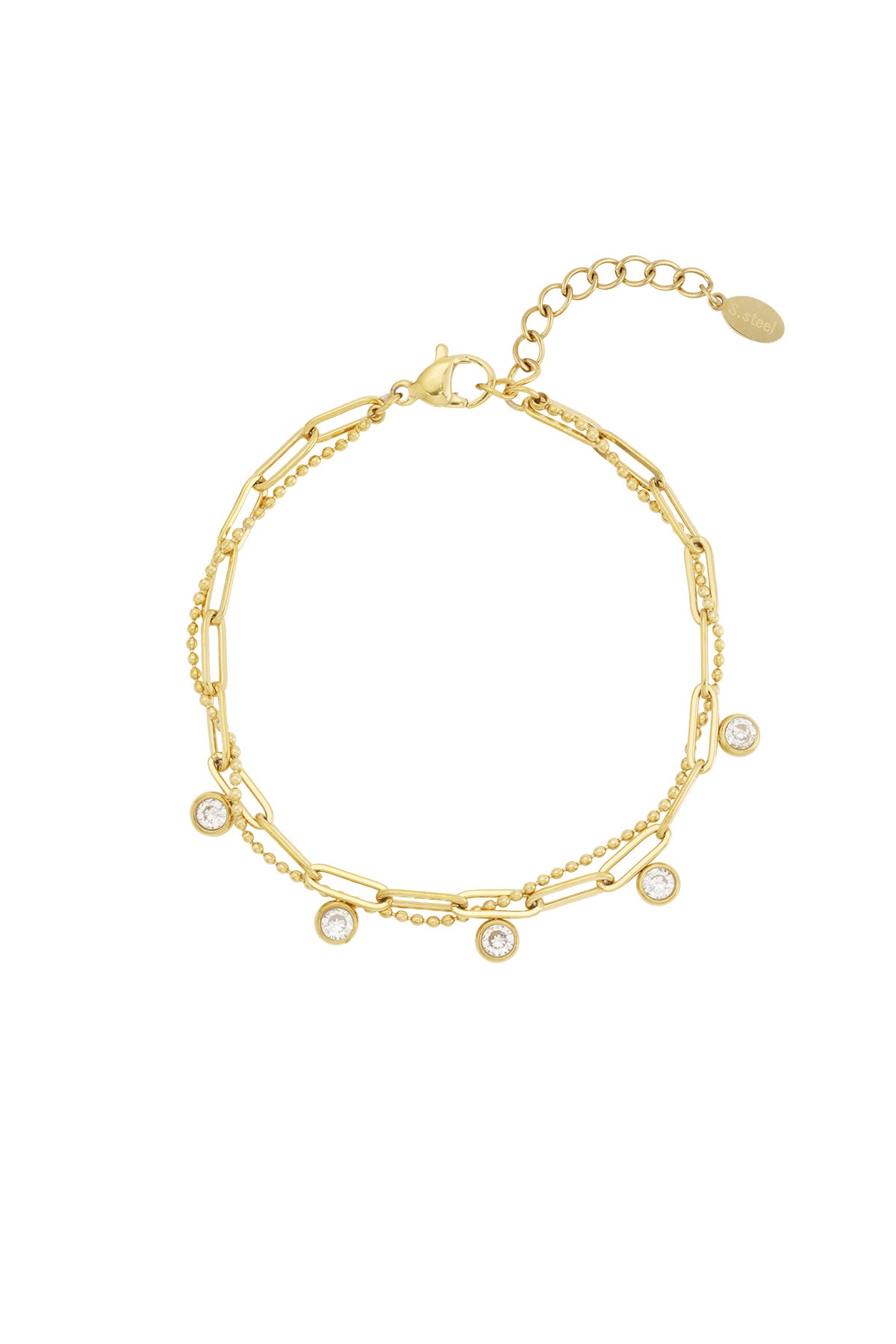 Elegant 14K Gold Plated Charm Bracelet for Women Main product image