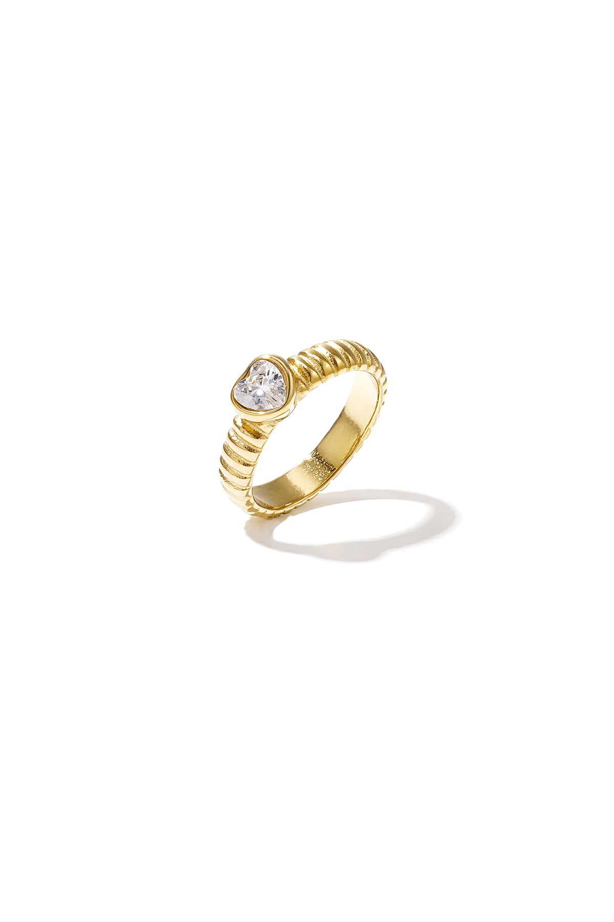 Elegant Gold Color Heart Zircon Ring for Women Imagen principal del producto