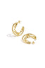 Stylish Stainless Steel Hoop Earrings - Silver & Gold