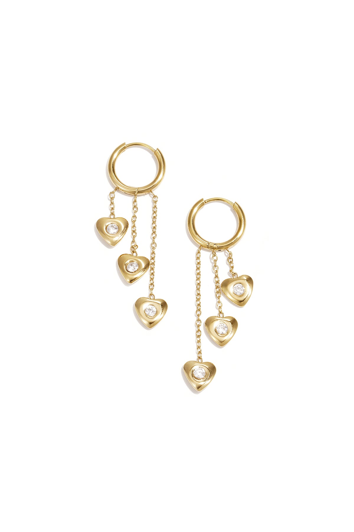 Stylish Heart Dangle Earrings for Everyday Wear Imagen principal del producto