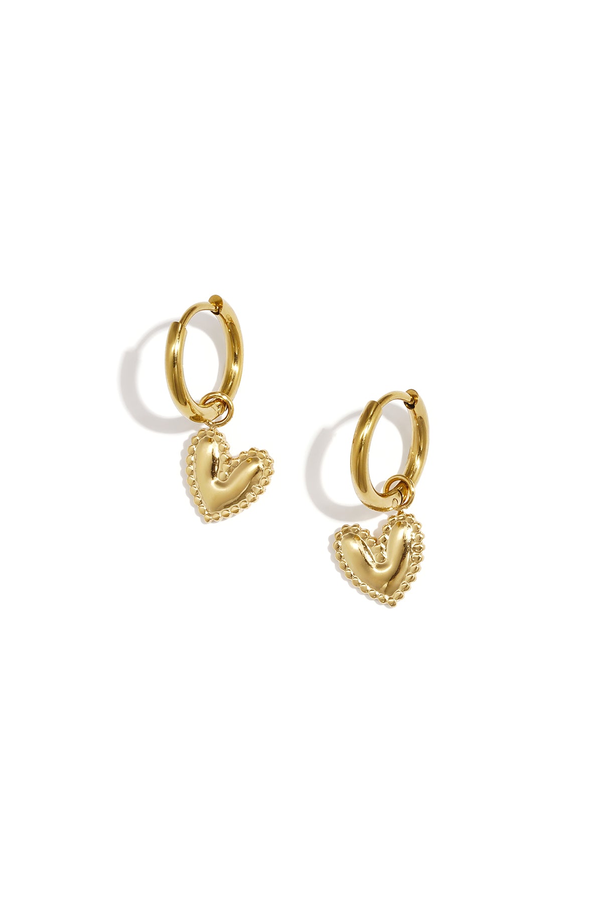 Elegant Heart-Shaped Drop Earrings for Everyday Glam Imagen principal del producto