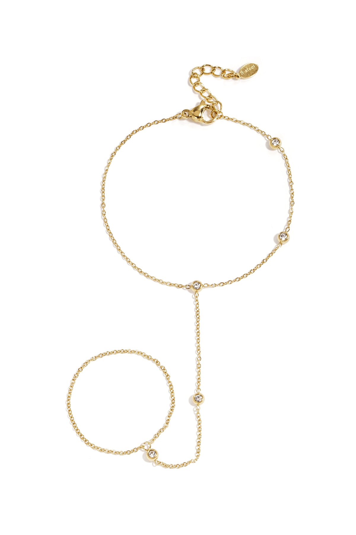 Elegant Silver & Gold Hand Chain for Women Main product image