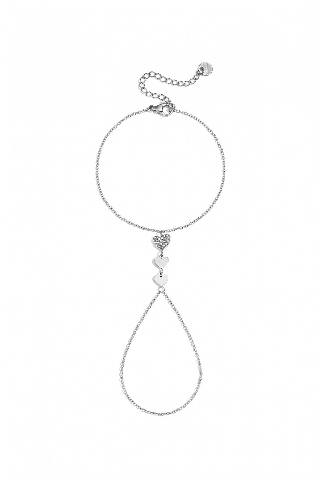 Elegant Heart Hand Chain - All Fit, Rhinestone Charm