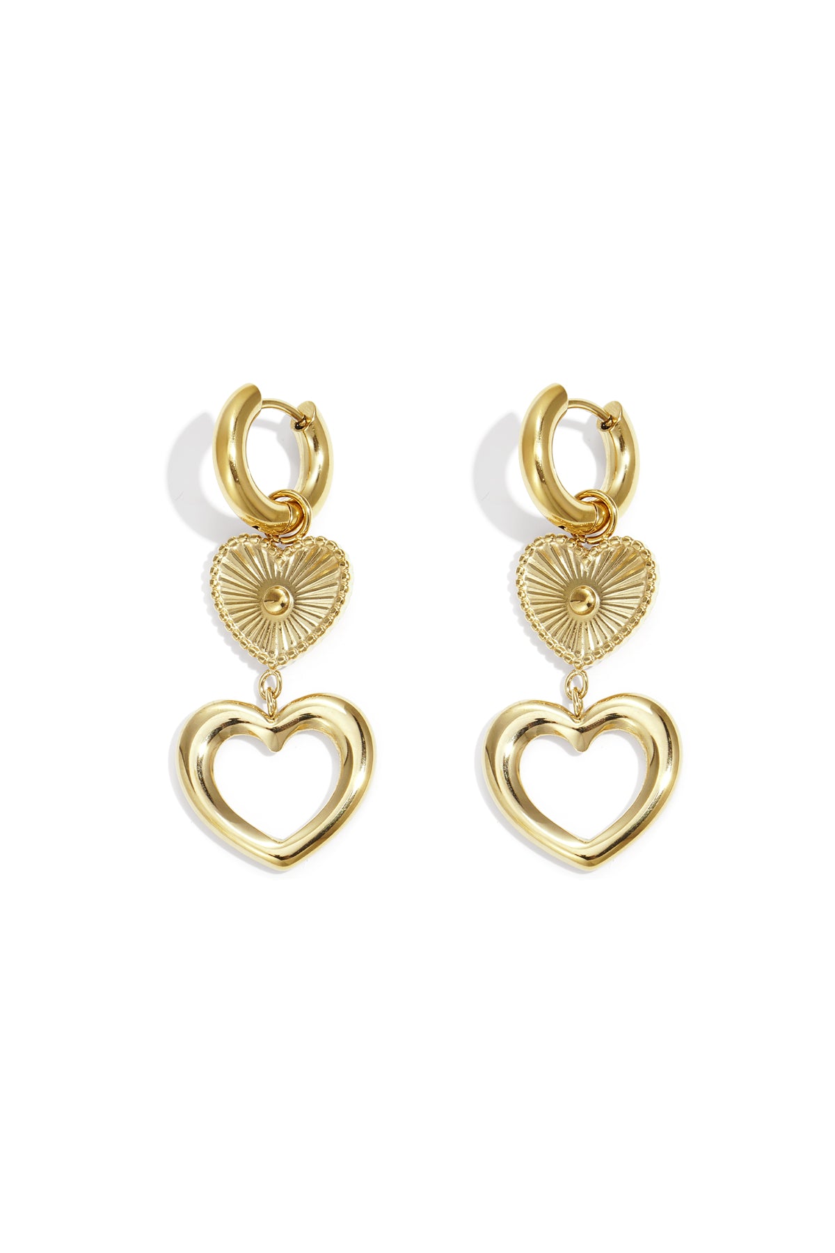 Elegant Heart Loop Dangle Earrings for Everyday Glam Imagen principal del producto
