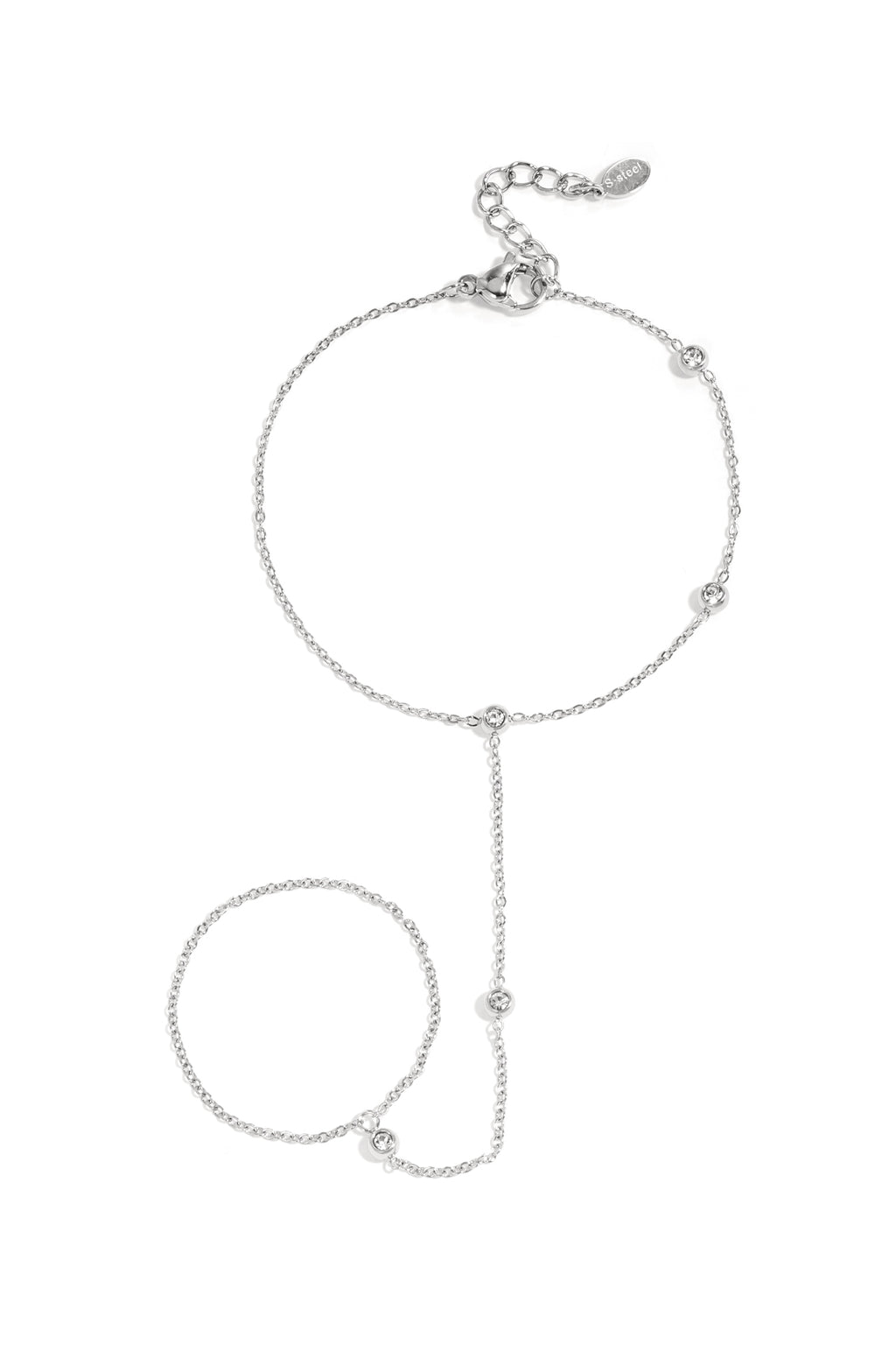 Elegant Silver & Gold Hand Chain for Women