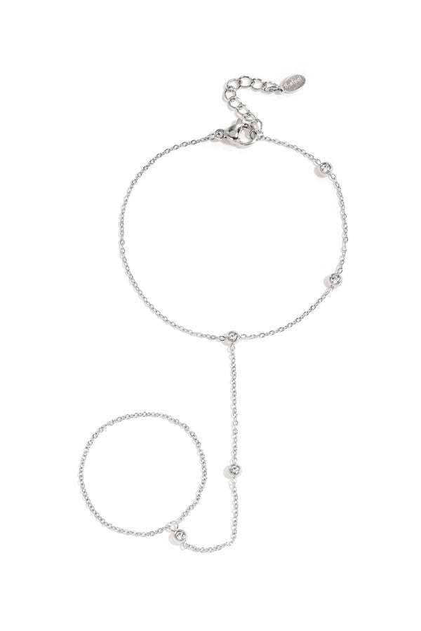Elegant Silver & Gold Hand Chain for Women