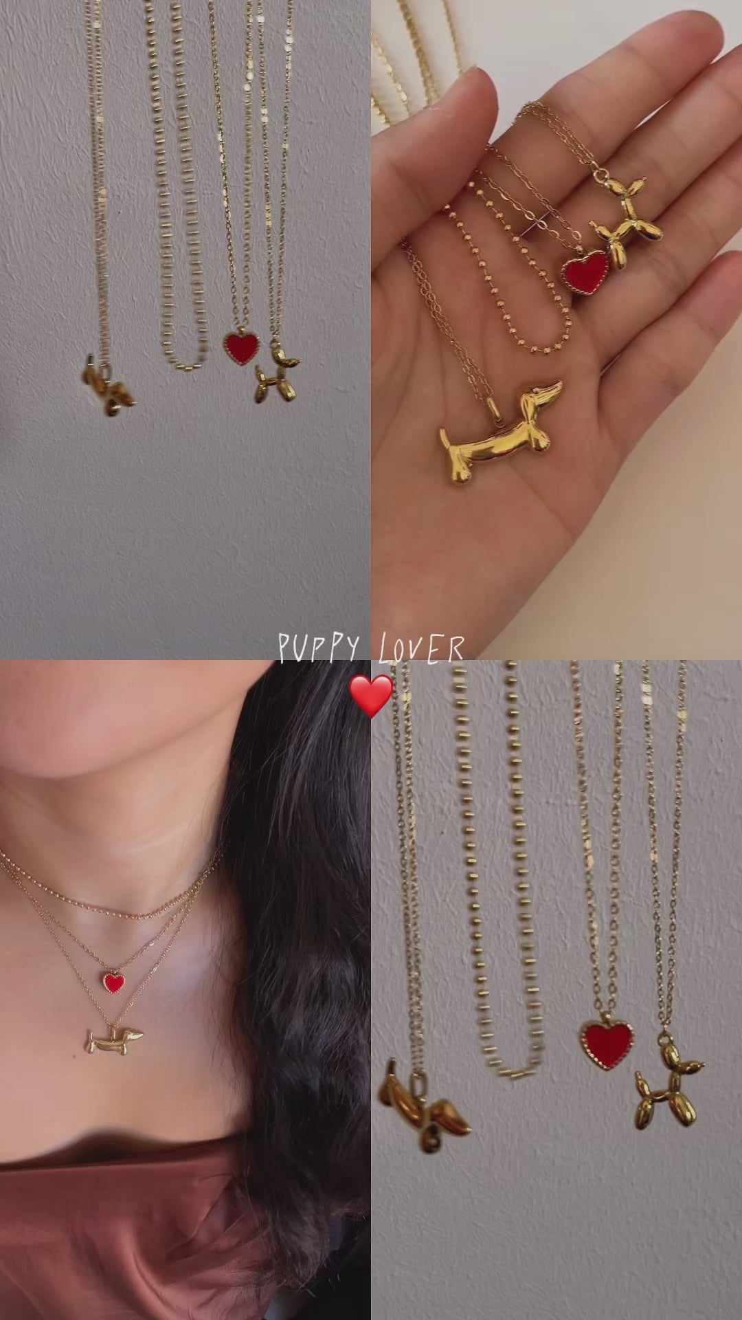 Collar Perrito Salchicha Dorado